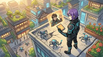 Kai's voice crackled through the comms: "Phoenix, you did it! The meltdown was averted. You saved Neo-Kyoto." Phoenix smiled, a rare and fleeting expression.