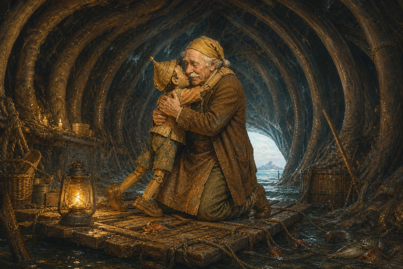 Pinocchio escaped the Land of Toys and, through many more adventures, learned at last to be brave and true. Searching the wide sea for the father who had gone…