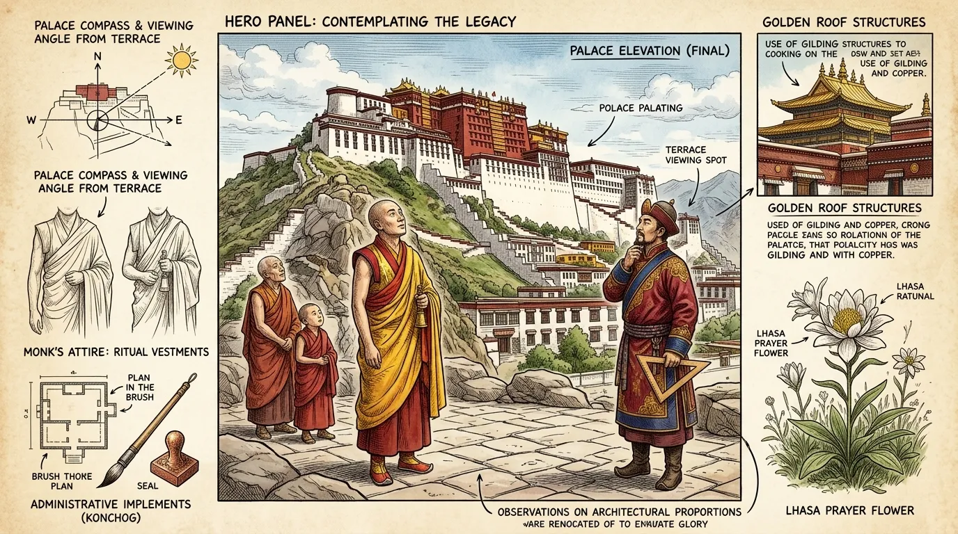 阿旺·洛桑·嘉措于一六八二年圆寂,但他的遗产通过布达拉宫得以延续。在接下来的几个世纪里,这座宫殿一直是达赖喇嘛的冬宫。 阿旺·洛桑·嘉措于一六八二年圆寂,但他的遗产通过布达拉宫得以延续。在接下来的几个世纪里,这座宫殿一直是达赖喇嘛的冬宫。