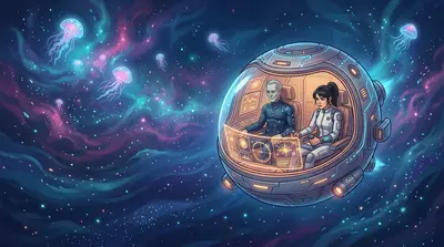 एस्केप पॉड शून्य में तेज़ी से घूम रहा था। "हम ज़िंदा हैं... अभी के लिए," काई हाँफते हुए बोला, नियंत्रण पाने के लिए संघर्ष कर रहा था।