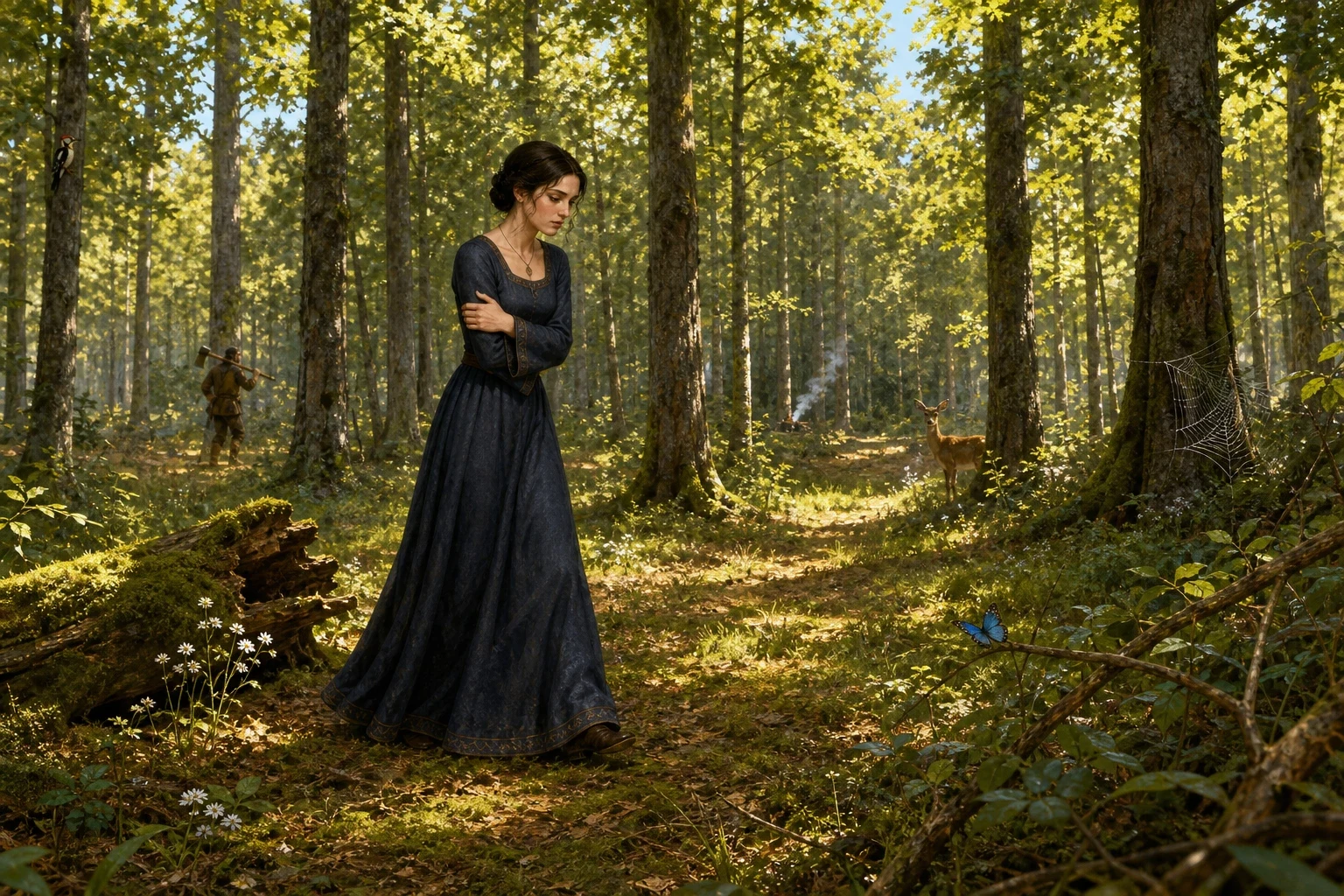 One day, feeling heavier in her heart than usual, the younger princess walked alone out of the palace grounds and into the forest that bordered them, until she… One day, feeling heavier in her heart than usual, the younger princess walked alone out of the palace grounds and into the forest that bordered them, until she…