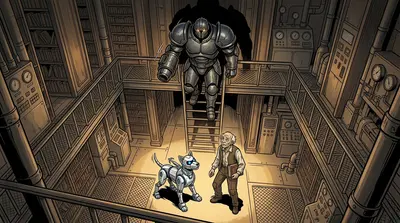 A hulking figure emerged from the shadows: General Ironclad, his armor gleaming menacingly. "The core is ours now, old man," Ironclad boomed, his voice… A hulking figure emerged from the shadows: General Ironclad, his armor gleaming menacingly. "The core is ours now, old man," Ironclad boomed, his voice…