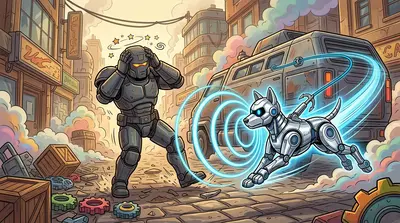 Bolt unleashed a volley of sonic pulses, disorienting Ironclad. The general staggered, clutching his helmet. "What trickery is this?!" But Bolt wasn't finished. Bolt unleashed a volley of sonic pulses, disorienting Ironclad. The general staggered, clutching his helmet. "What trickery is this?!" But Bolt wasn't finished.