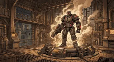 Far away, in a hidden fortress, a figure stirred. General Ironclad, rebuilt and upgraded, his eyes burning with vengeful rage. Far away, in a hidden fortress, a figure stirred. General Ironclad, rebuilt and upgraded, his eyes burning with vengeful rage.
