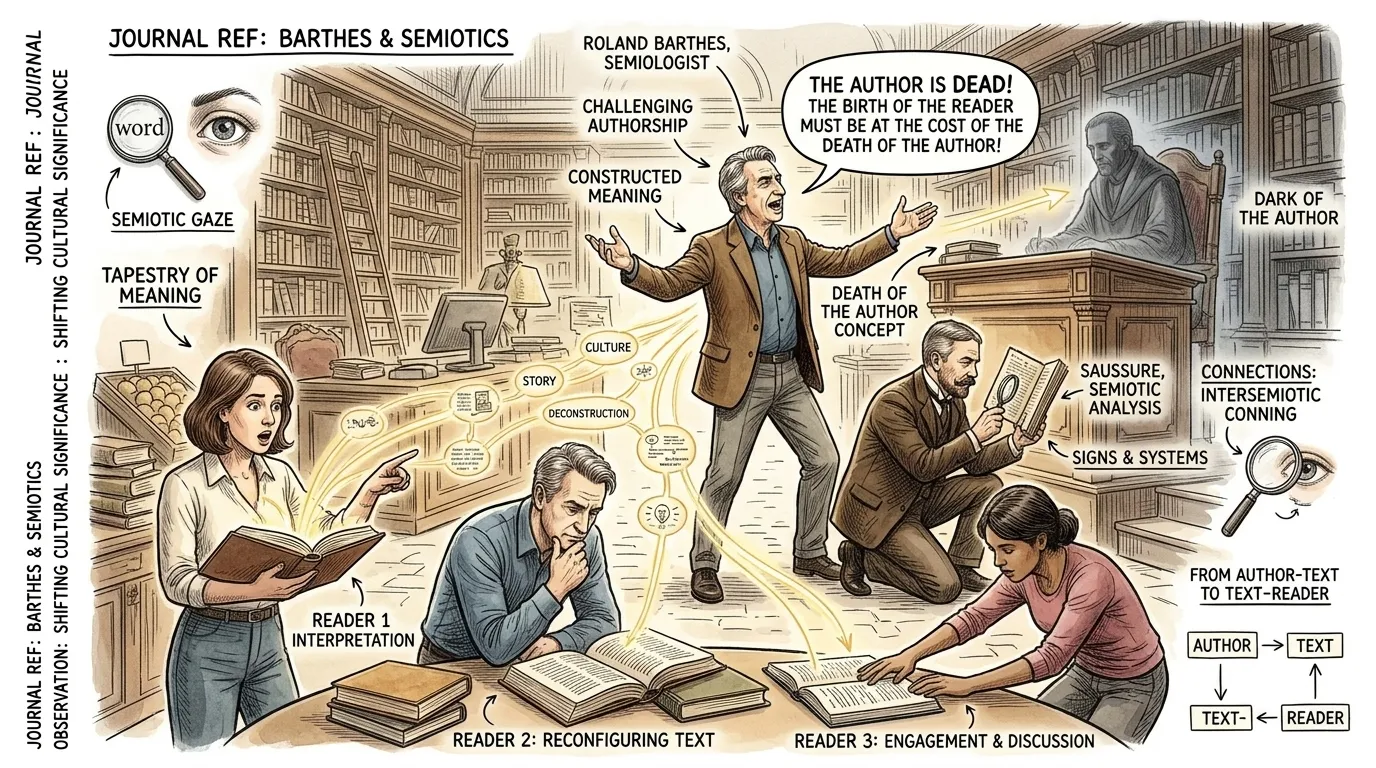 In one of his most provocative and enduring essays, Barthes declared 'The Death of the Author,' a radical proposition that challenged centuries of literary… In one of his most provocative and enduring essays, Barthes declared 'The Death of the Author,' a radical proposition that challenged centuries of literary…