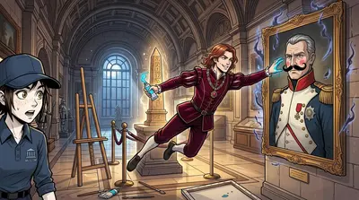 Alessandro, with a flourish, leapt into the fray. He grabbed a tube of luminescent paint from a nearby still life and began to alter General Moreau's portrait… Alessandro, with a flourish, leapt into the fray. He grabbed a tube of luminescent paint from a nearby still life and began to alter General Moreau's portrait…