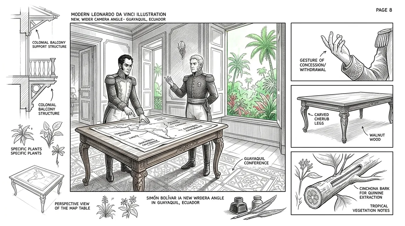 一八二二年七月,在厄瓜多尔的瓜亚基尔,西蒙·玻利瓦尔会见了南美洲南部的解放者何塞·德·圣马丁。这两位独立运动的巨擘就非洲大陆的未来,特别是秘鲁的命运… 一八二二年七月,在厄瓜多尔的瓜亚基尔,西蒙·玻利瓦尔会见了南美洲南部的解放者何塞·德·圣马丁。这两位独立运动的巨擘就非洲大陆的未来,特别是秘鲁的命运…