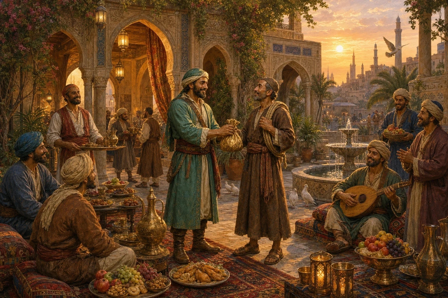When the long tale was told, the sun was setting over Baghdad, and the poor porter sat amazed. "You see," said Sinbad the Sailor, "every piece of gold I own was… When the long tale was told, the sun was setting over Baghdad, and the poor porter sat amazed. "You see," said Sinbad the Sailor, "every piece of gold I own was…
