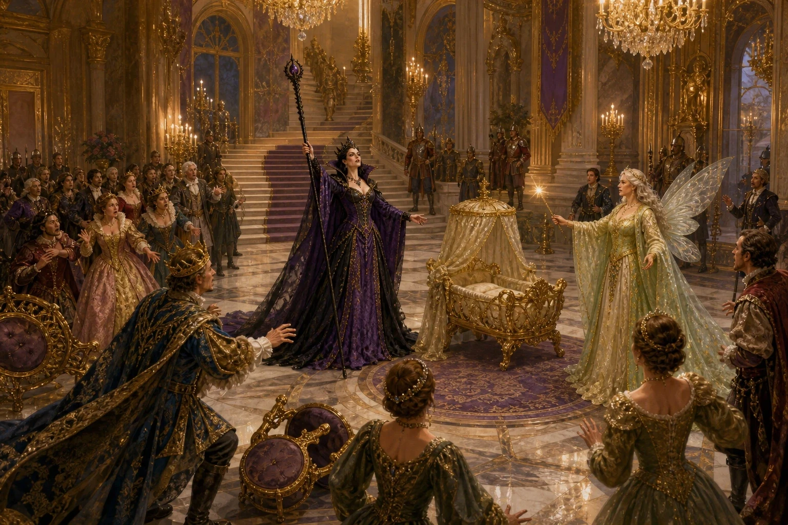But one old and powerful fairy had been forgotten, and she swept into the hall in a fury at the slight. Drawing herself up before the whole silent court, she… But one old and powerful fairy had been forgotten, and she swept into the hall in a fury at the slight. Drawing herself up before the whole silent court, she…