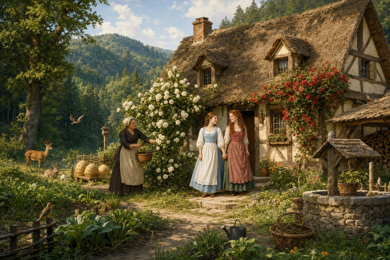 Snow-White and Rose-Red — book cover — Wonder Tales