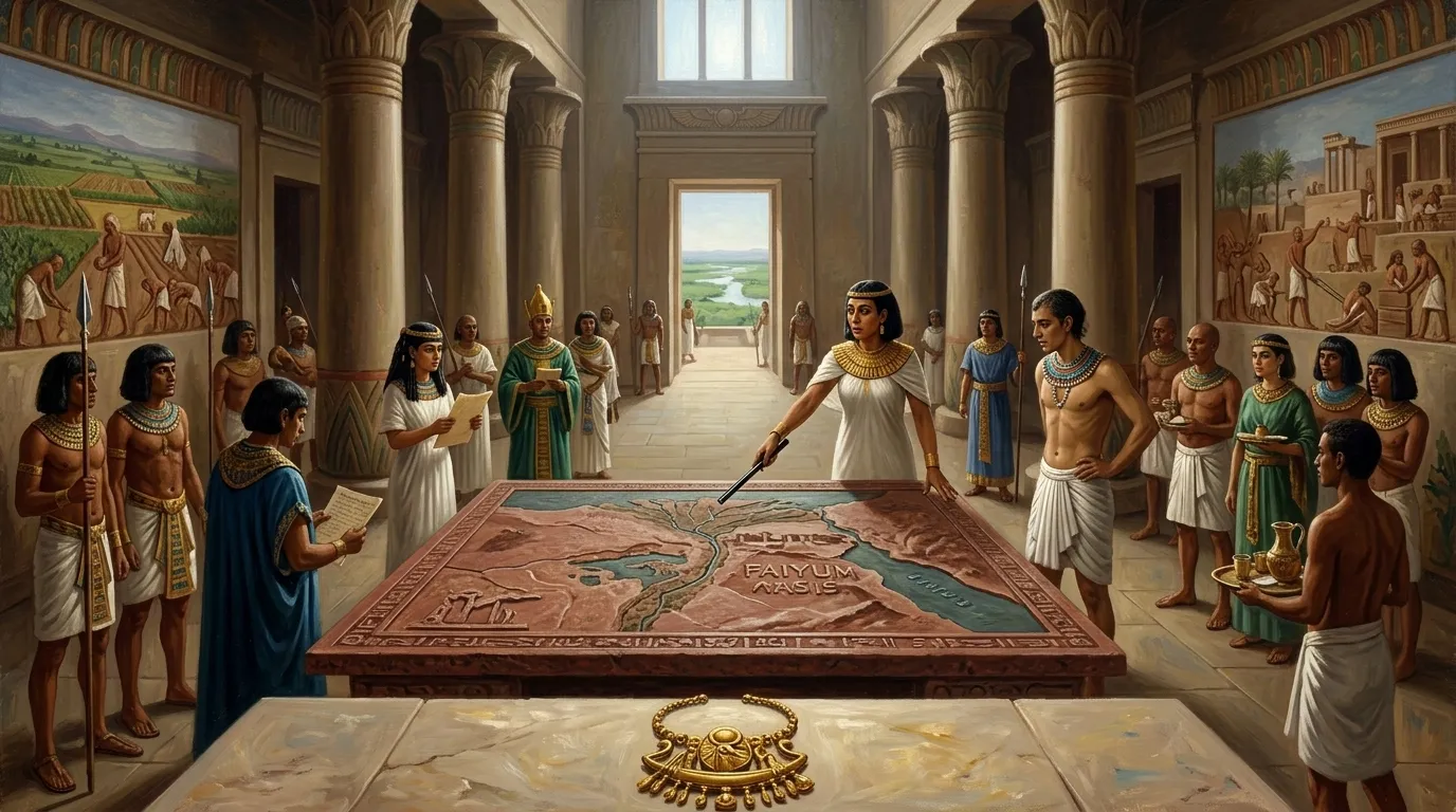 Four millennia past, in the fading years of Egypt's Middle Kingdom, a woman named Sobekneferu rose to claim the Double Crown. Four millennia past, in the fading years of Egypt's Middle Kingdom, a woman named Sobekneferu rose to claim the Double Crown.