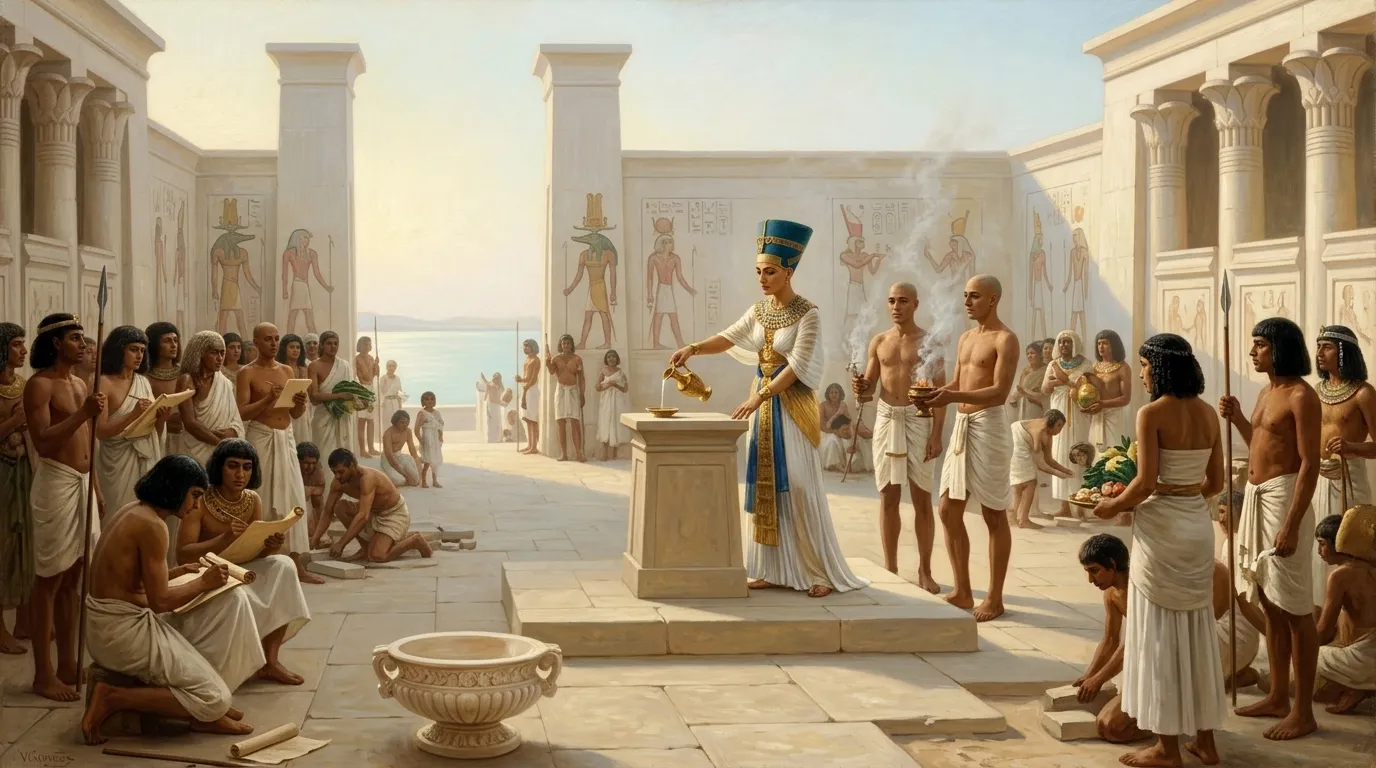 By the shores of Lake Moeris, where the cult of the crocodile god Sobek held particular sway, a new temple dedicated to the deity rises under royal patronage. By the shores of Lake Moeris, where the cult of the crocodile god Sobek held particular sway, a new temple dedicated to the deity rises under royal patronage.