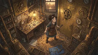 That night, as Anya tinkered late in her workshop, she heard a strange scratching sound coming from inside the walls. It wasn't the familiar creaks and groans… That night, as Anya tinkered late in her workshop, she heard a strange scratching sound coming from inside the walls. It wasn't the familiar creaks and groans…