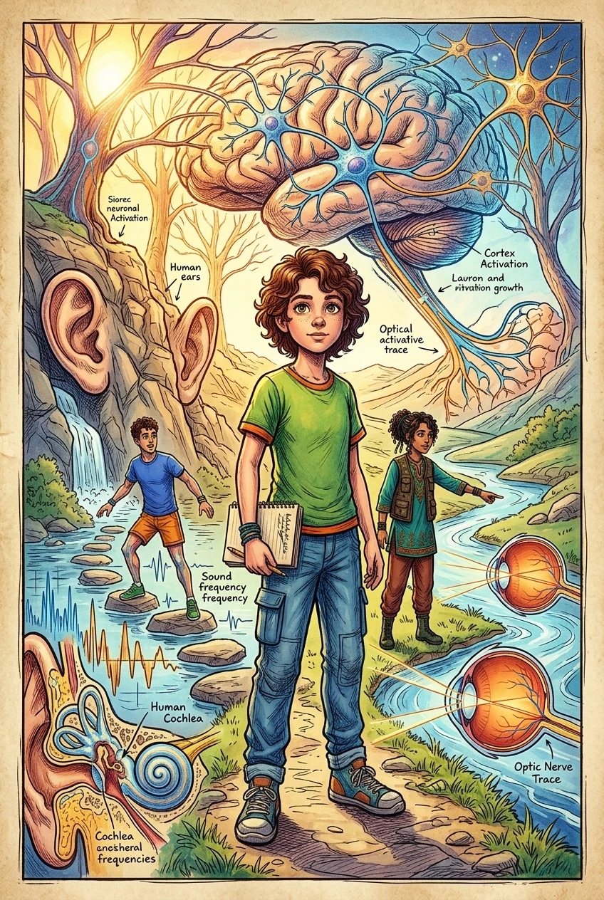 Sound, Light, and the Brain — 책 표지 — Wonder Science