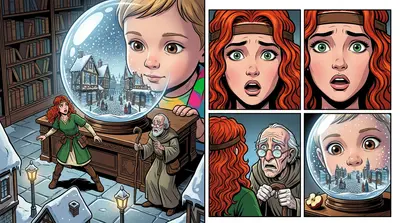 Elara gasped, stumbling backward. "He's... looking at us!" she cried, fear lacing her voice. Silas's eyes widened behind his spectacles. Elara gasped, stumbling backward. "He's... looking at us!" she cried, fear lacing her voice. Silas's eyes widened behind his spectacles.