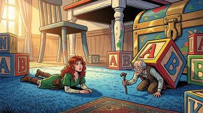 "Elara!" Silas called, his voice faint. He was trapped under a giant building block. "Are you alright?" Elara struggled to her feet, scanning the enormous room. "Elara!" Silas called, his voice faint. He was trapped under a giant building block. "Are you alright?" Elara struggled to her feet, scanning the enormous room.