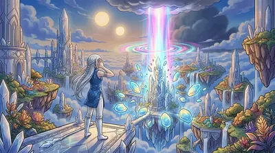 A colossal energy beam struck the spire, shattering the power conduit and sending shards of crystal flying. A wave of dark energy surged through Aerilon… A colossal energy beam struck the spire, shattering the power conduit and sending shards of crystal flying. A wave of dark energy surged through Aerilon…