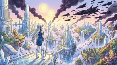 The city was crumbling, the floating islands beginning to drift apart. The Voidbringers were closing in for the kill, their victory imminent. The city was crumbling, the floating islands beginning to drift apart. The Voidbringers were closing in for the kill, their victory imminent.