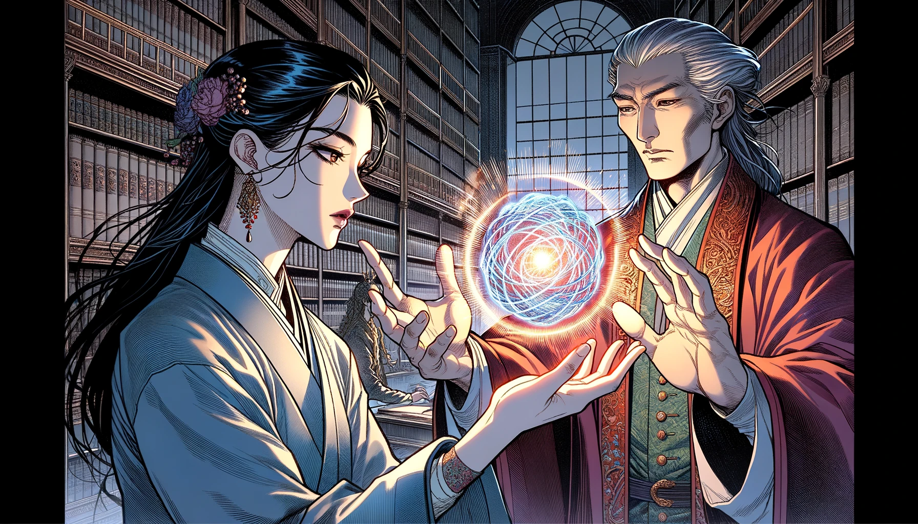 图书馆员伸出一只闪闪发光的手。“拿着这个，星光。这是‘延续护身符’。它蕴含着沉没之城故事的精髓。明智地使用它，因为正如伏尔泰所说，‘能力越大，责任越…