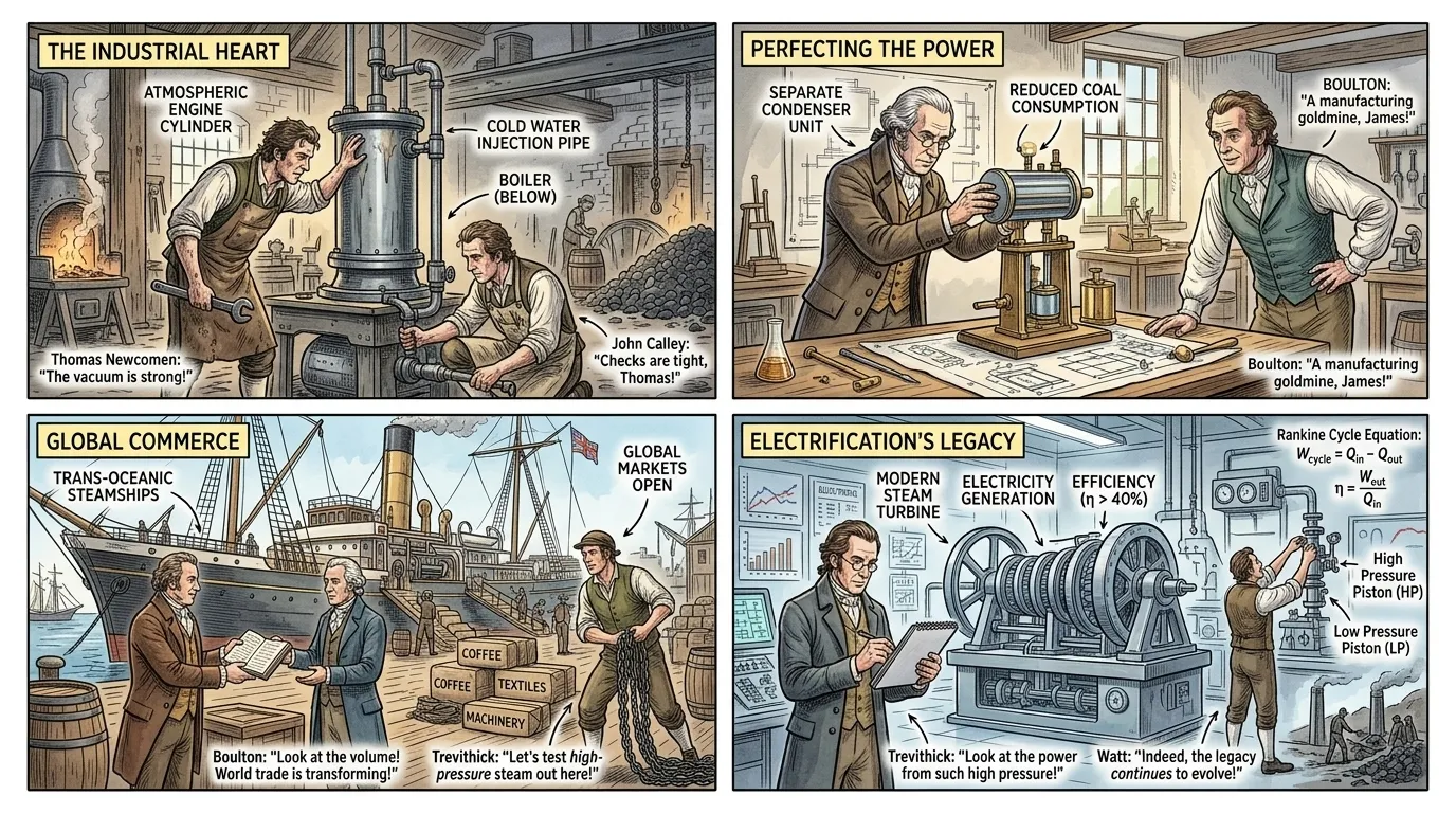 The steam engine's influence is immeasurable, catalyzing the Industrial Revolution, reshaping economies, societies, and geopolitics. The steam engine's influence is immeasurable, catalyzing the Industrial Revolution, reshaping economies, societies, and geopolitics.