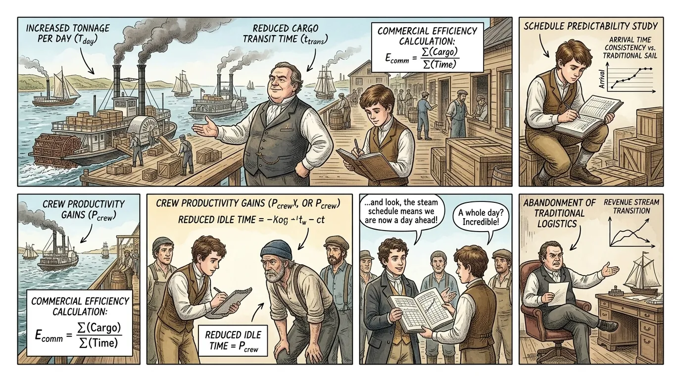 Fulton's 'Clermont' not only proved the viability of steam navigation but also sparked an immediate revolution. Within years, steamships dominated river and… Fulton's 'Clermont' not only proved the viability of steam navigation but also sparked an immediate revolution. Within years, steamships dominated river and…