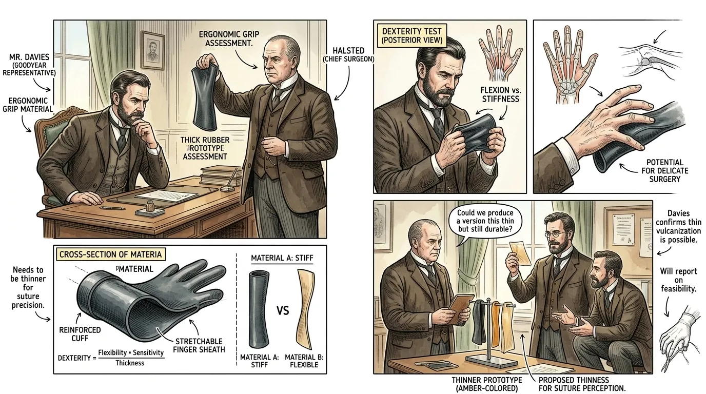 Halsted's initial quest was purely for protection. He contacted the Goodyear Rubber Company in the autumn of 1889, not envisioning a revolution in sterility… Halsted's initial quest was purely for protection. He contacted the Goodyear Rubber Company in the autumn of 1889, not envisioning a revolution in sterility…