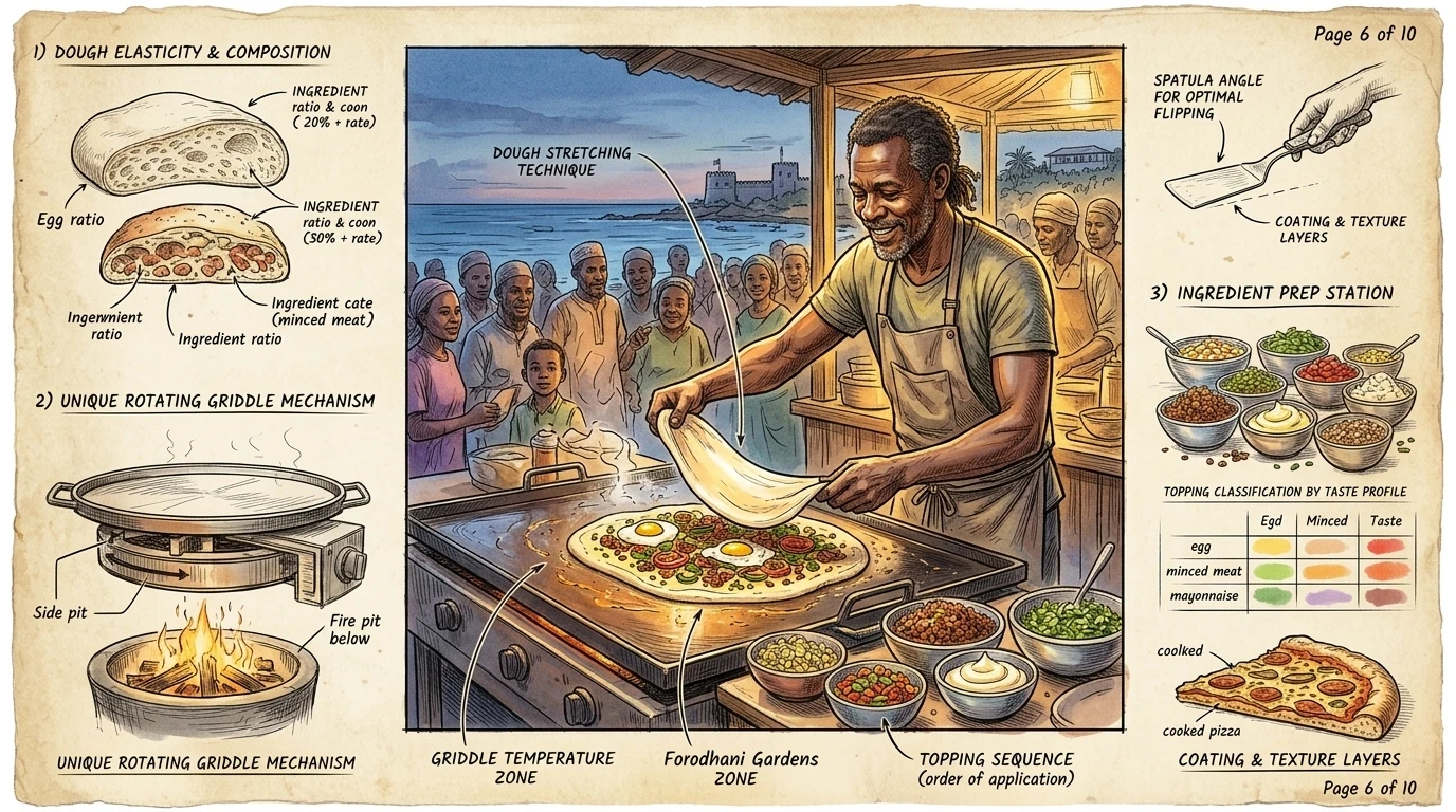 夜幕降临,福罗德哈尼花园(Forodhani Gardens)因准备桑给巴尔披萨(Zanzibar pizza)的食物摊贩而热闹起来。 夜幕降临,福罗德哈尼花园(Forodhani Gardens)因准备桑给巴尔披萨(Zanzibar pizza)的食物摊贩而热闹起来。