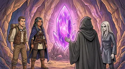Deep within the mesa, they discovered a vast chamber. In the center, a pulsating crystal core throbbed with raw energy. Elara and the cloaked figure stood… Deep within the mesa, they discovered a vast chamber. In the center, a pulsating crystal core throbbed with raw energy. Elara and the cloaked figure stood…