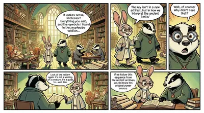 Barnaby, feeling a surge of unexpected resolve, pushed forward. "Professor," he stammered, "I... I remember something from my research.