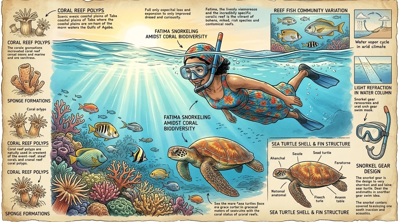 塔巴的水下世界充满了生机勃勃的珊瑚礁和多样的海洋生物。浮潜者和潜水者可以探索五颜六色的鱼、海龟和精致的珊瑚构造。
