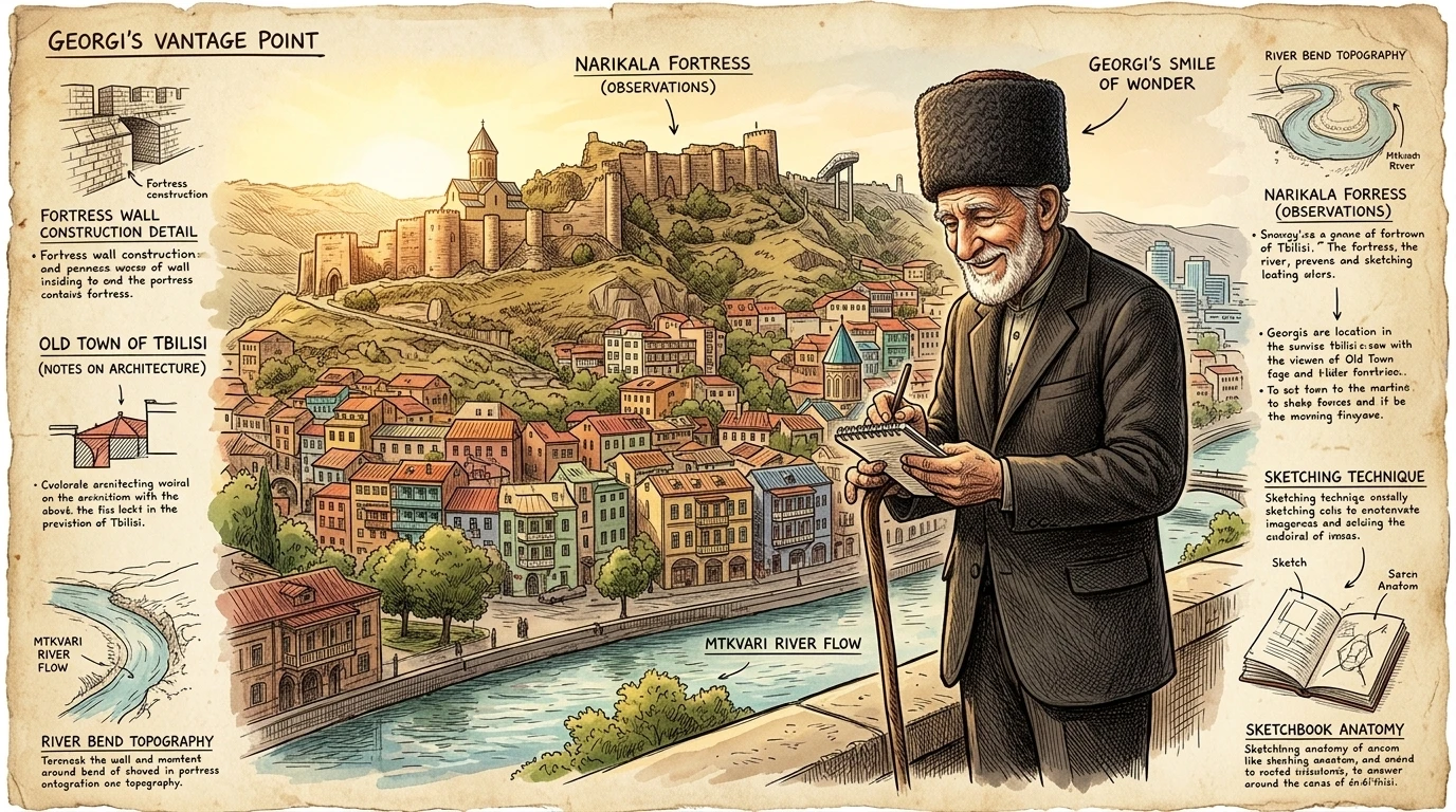 Tbilissi, en Géorgie, nichée dans le Caucase, est un carrefour de cultures depuis plus de mille cinq cents ans. La forteresse de Narikala, symbole de la… Tbilissi, en Géorgie, nichée dans le Caucase, est un carrefour de cultures depuis plus de mille cinq cents ans. La forteresse de Narikala, symbole de la…