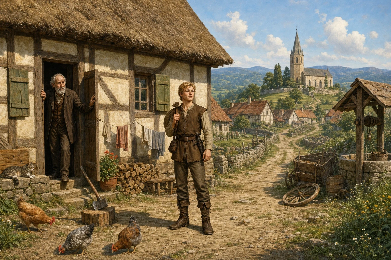 Once there was a father who had two sons. The elder was clever and careful, and people spoke well of him. The younger could learn nothing at all, and whenever… Once there was a father who had two sons. The elder was clever and careful, and people spoke well of him. The younger could learn nothing at all, and whenever…