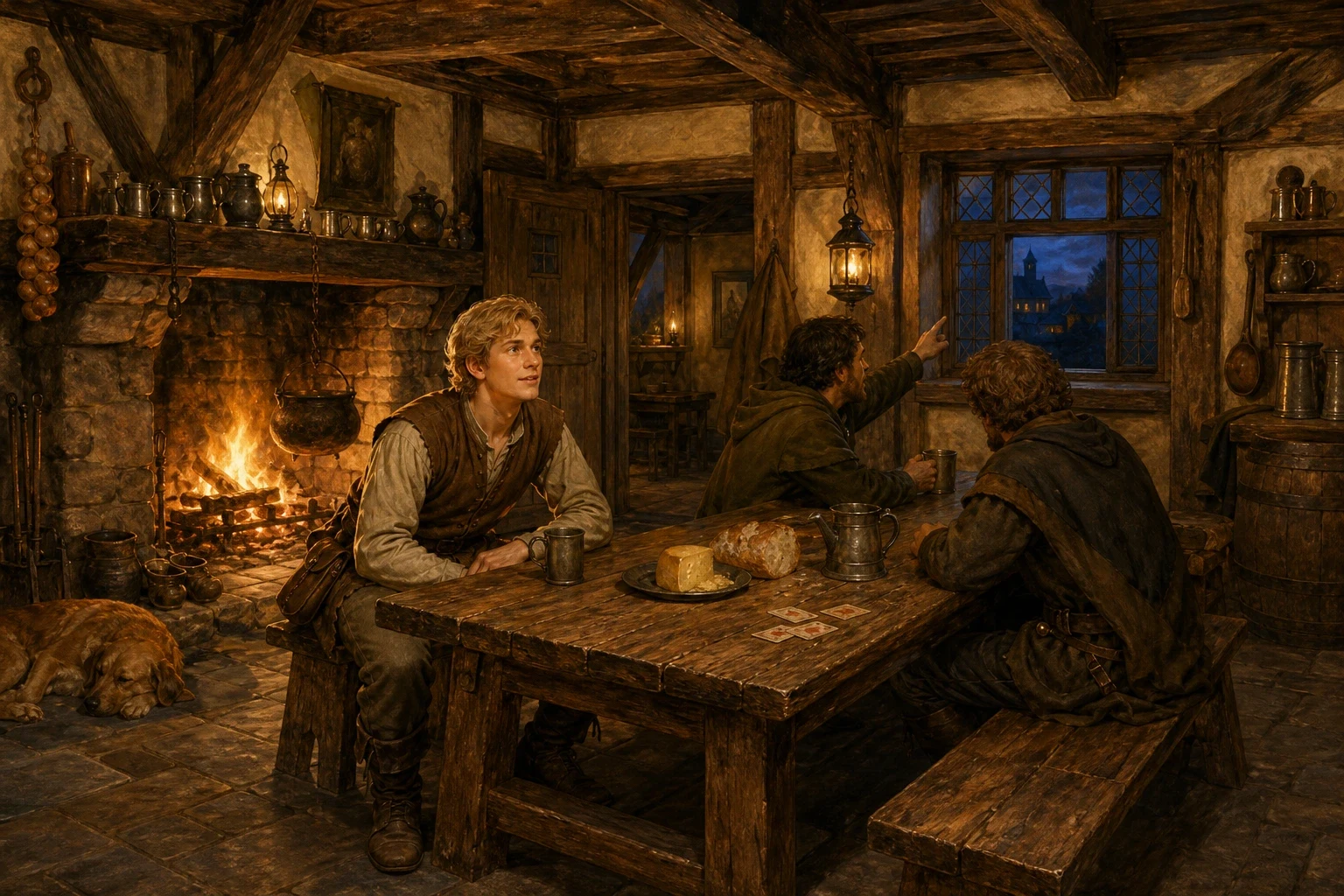 Still unafraid, the boy came at last to a town and stopped at an inn for the night. Sitting by the fire, he said aloud, as he always did, that he wished… Still unafraid, the boy came at last to a town and stopped at an inn for the night. Sitting by the fire, he said aloud, as he always did, that he wished…