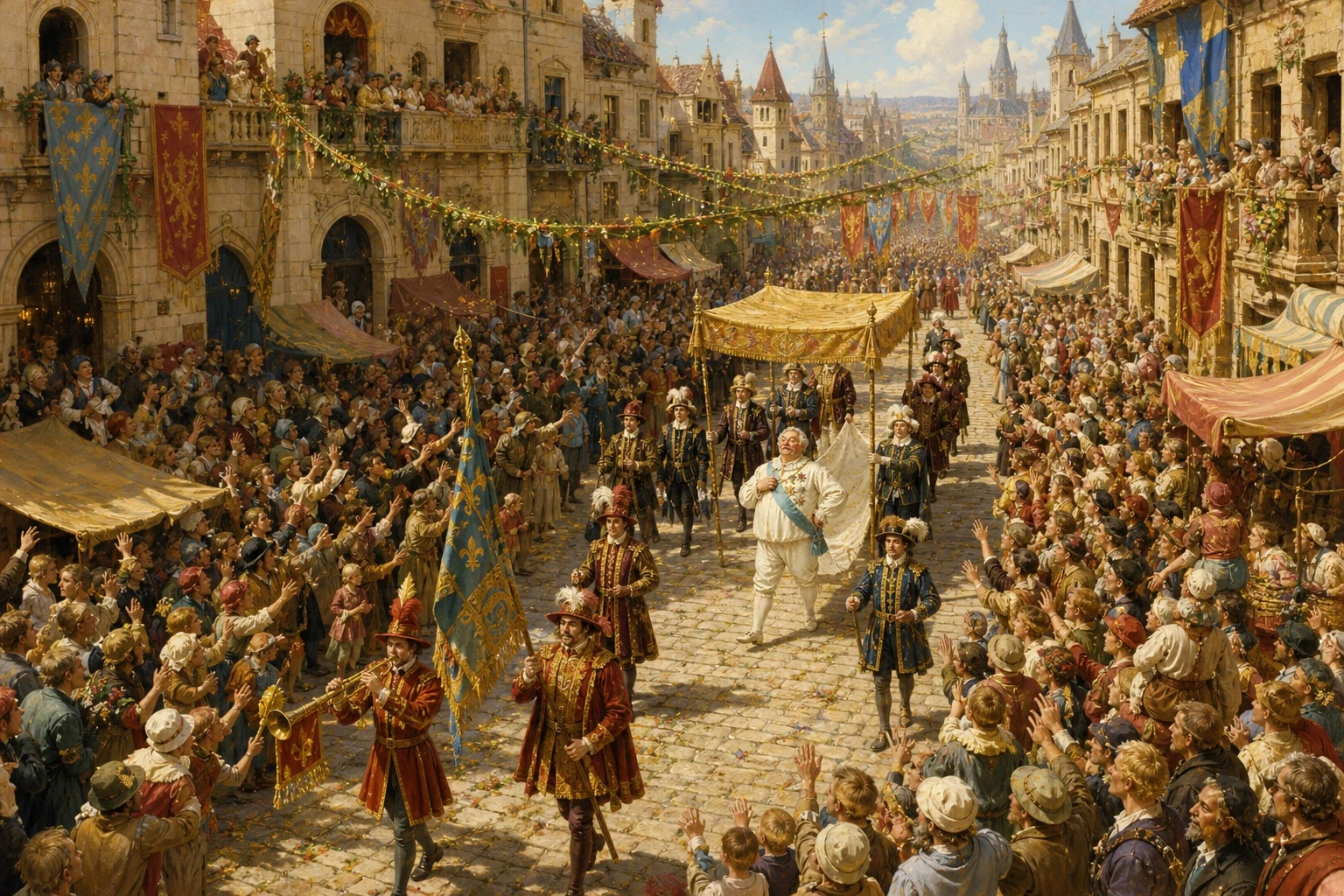 And so the emperor set out through the city in his grand procession, walking beneath a golden canopy with his courtiers holding up the train of his invisible… And so the emperor set out through the city in his grand procession, walking beneath a golden canopy with his courtiers holding up the train of his invisible…