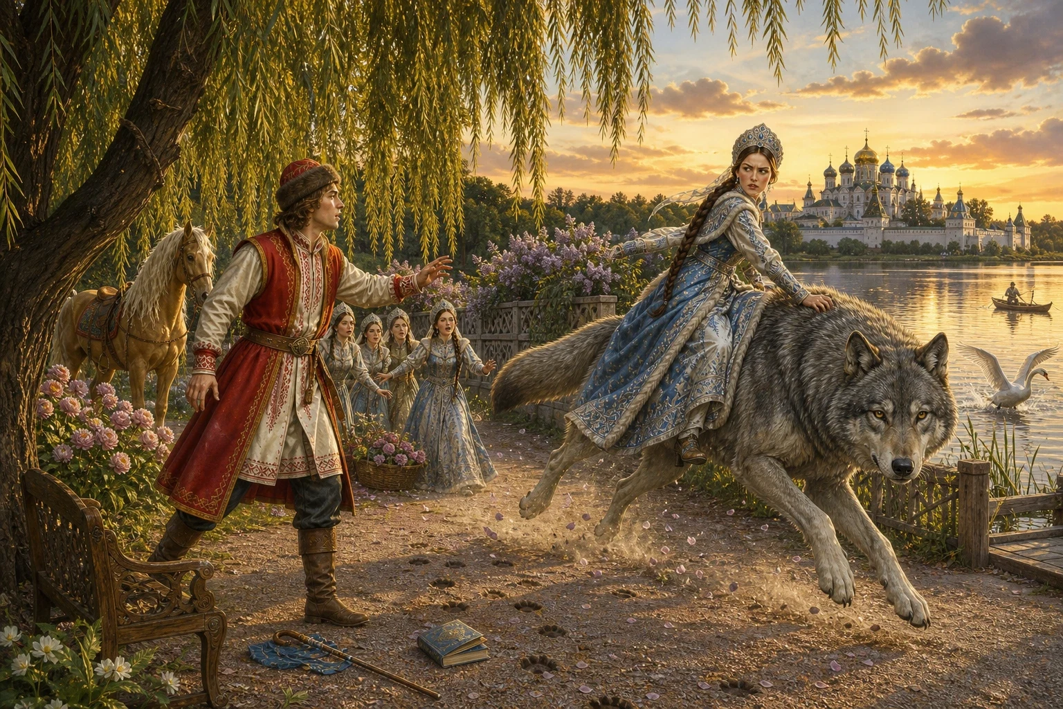 Tsar Afron made the same kind of bargain as the last one, and so Ivan found himself sent on a third errand: to bring back Princess Elena the Beautiful. Tsar Afron made the same kind of bargain as the last one, and so Ivan found himself sent on a third errand: to bring back Princess Elena the Beautiful.