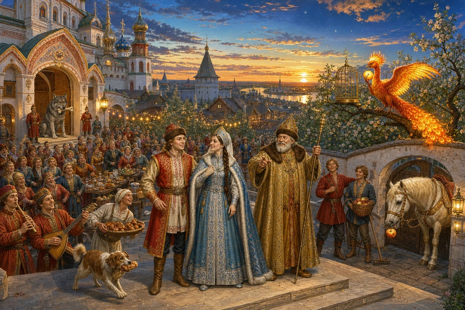 So the wolf carried Ivan home, and they were there first, and Ivan did as he was told and said nothing while his two brothers stood in front of the whole court… So the wolf carried Ivan home, and they were there first, and Ivan did as he was told and said nothing while his two brothers stood in front of the whole court…