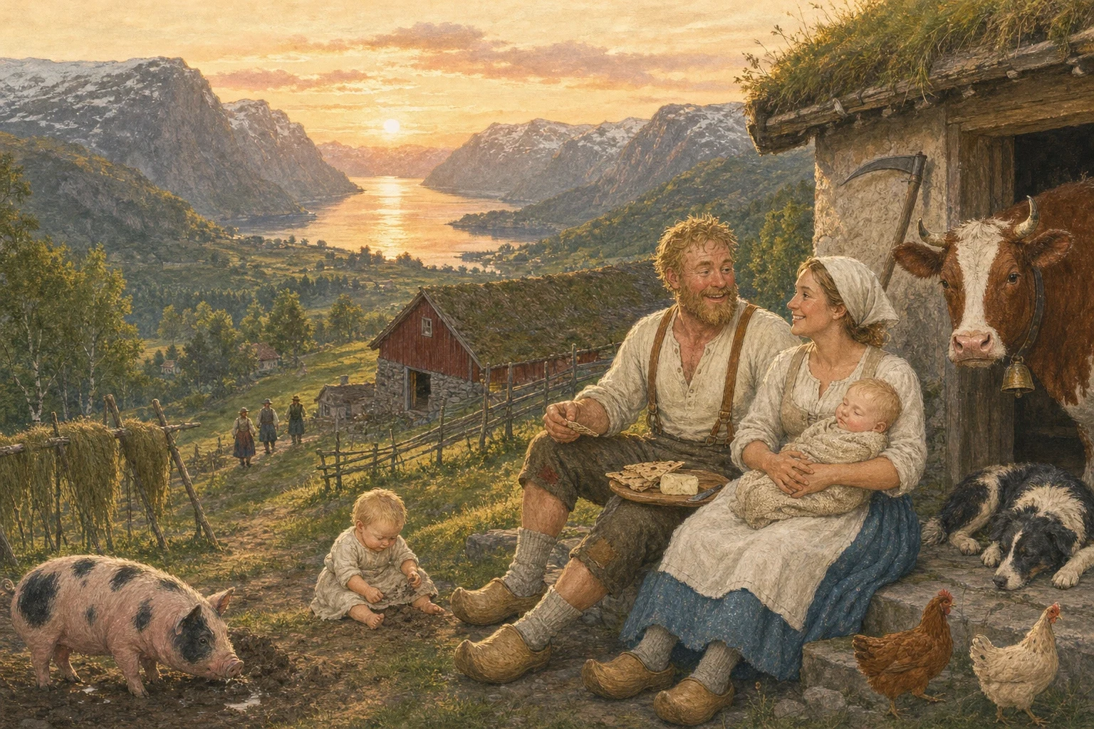 They got him out, and they got the soot off him, and they got the cow back into her stall. The cream was gone and the ale was gone and the porridge was…