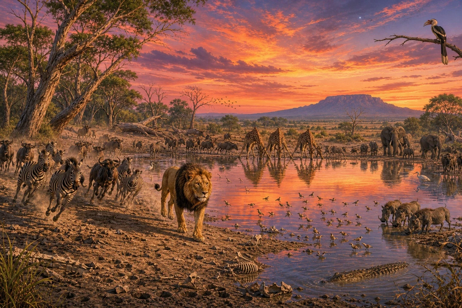 The seasons went round. The grass went yellow and then brown, and the waterholes on that plain got smaller and smaller until there was only one of them worth… The seasons went round. The grass went yellow and then brown, and the waterholes on that plain got smaller and smaller until there was only one of them worth…