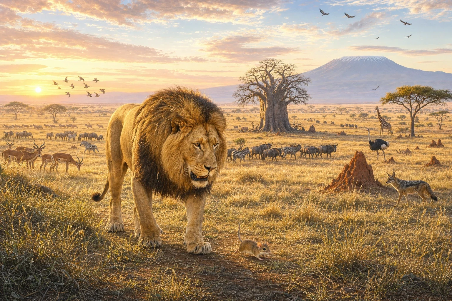 They came out of the thorn thicket together into the first of the sun, the largest animal on that plain and one of the smallest, and they went across the open… They came out of the thorn thicket together into the first of the sun, the largest animal on that plain and one of the smallest, and they went across the open…