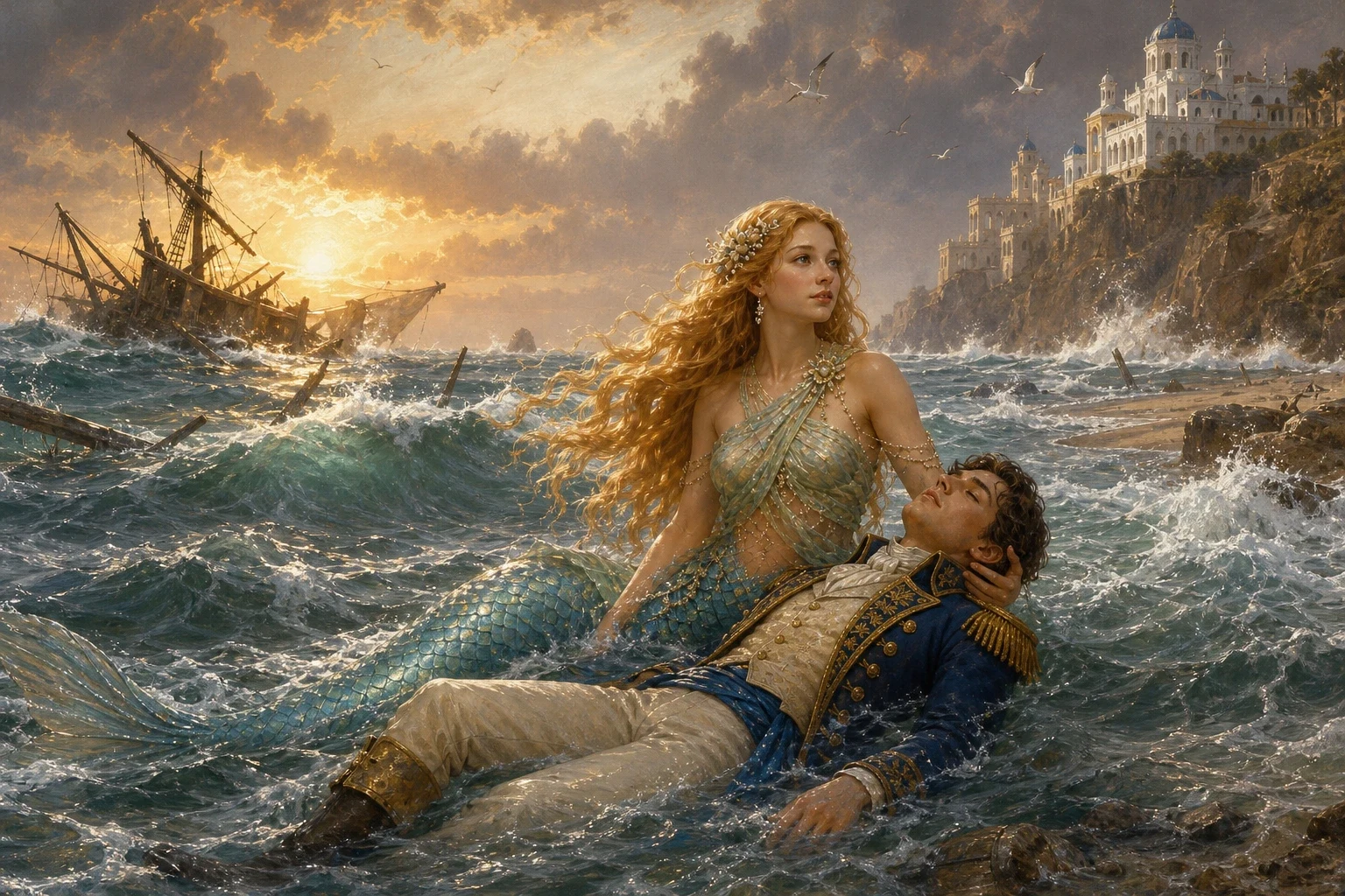 But the fine evening turned, as sea-weather does, and a terrible storm rose up out of the night. The great ship was tossed like a toy, its mast snapped, and the… But the fine evening turned, as sea-weather does, and a terrible storm rose up out of the night. The great ship was tossed like a toy, its mast snapped, and the…