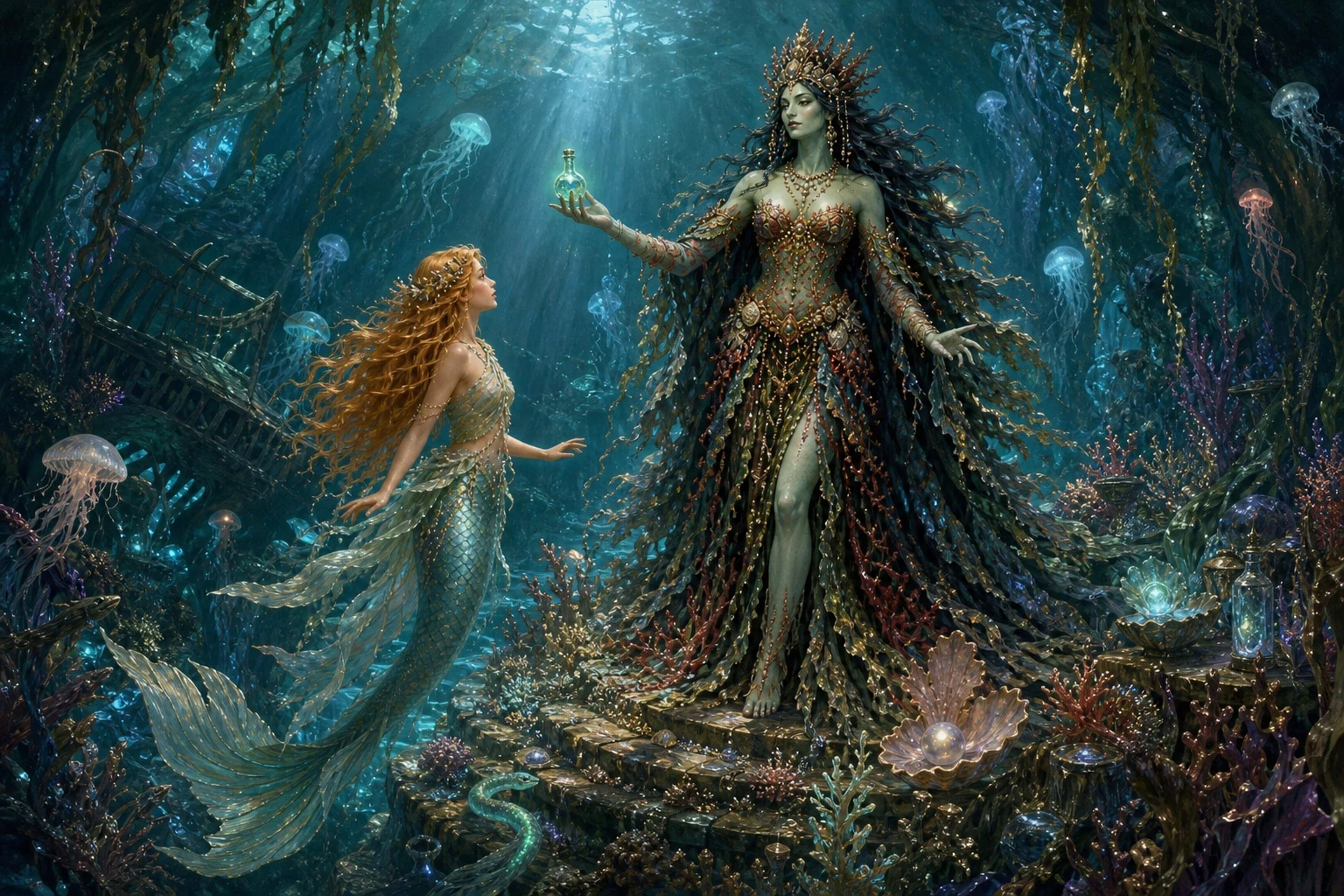 A mermaid has no legs, and only a human who loved her could ever give her a soul to live among them. So, bravely, the little mermaid swam down into the deepest… A mermaid has no legs, and only a human who loved her could ever give her a soul to live among them. So, bravely, the little mermaid swam down into the deepest…