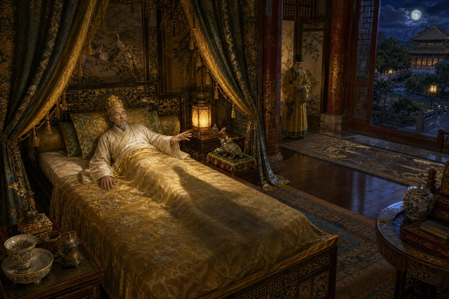 Several years passed, and the great emperor fell gravely ill, until at last he lay pale and weak upon his magnificent bed, and the whole court believed he would… Several years passed, and the great emperor fell gravely ill, until at last he lay pale and weak upon his magnificent bed, and the whole court believed he would…