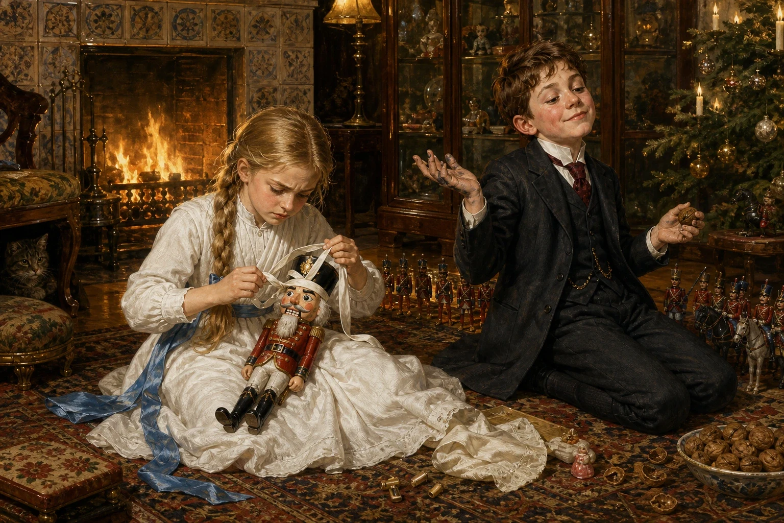 Fritz wanted the Nutcracker too, of course, the moment he saw that Marie had him. He took him and fed him the biggest nuts in the bowl, one after another — the… Fritz wanted the Nutcracker too, of course, the moment he saw that Marie had him. He took him and fed him the biggest nuts in the bowl, one after another — the…