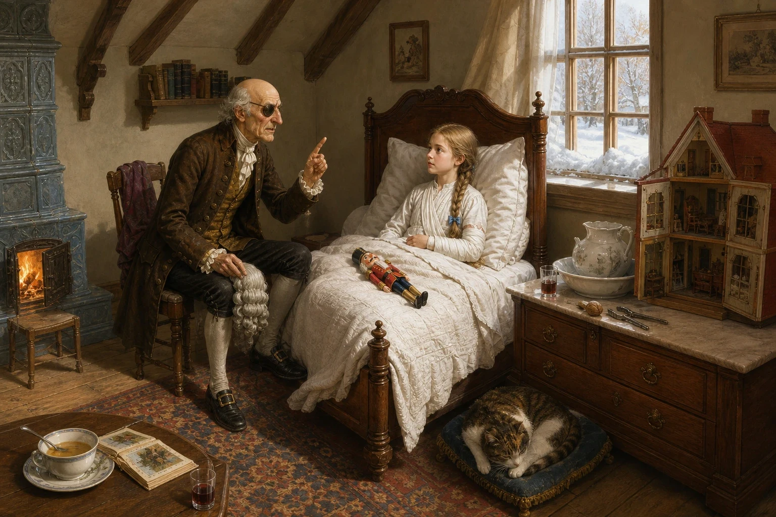 She woke in her own bed with her arm bandaged and her mother sitting beside her, and was told that she had knocked the glass out of the toy cabinet in her sleep… She woke in her own bed with her arm bandaged and her mother sitting beside her, and was told that she had knocked the glass out of the toy cabinet in her sleep…