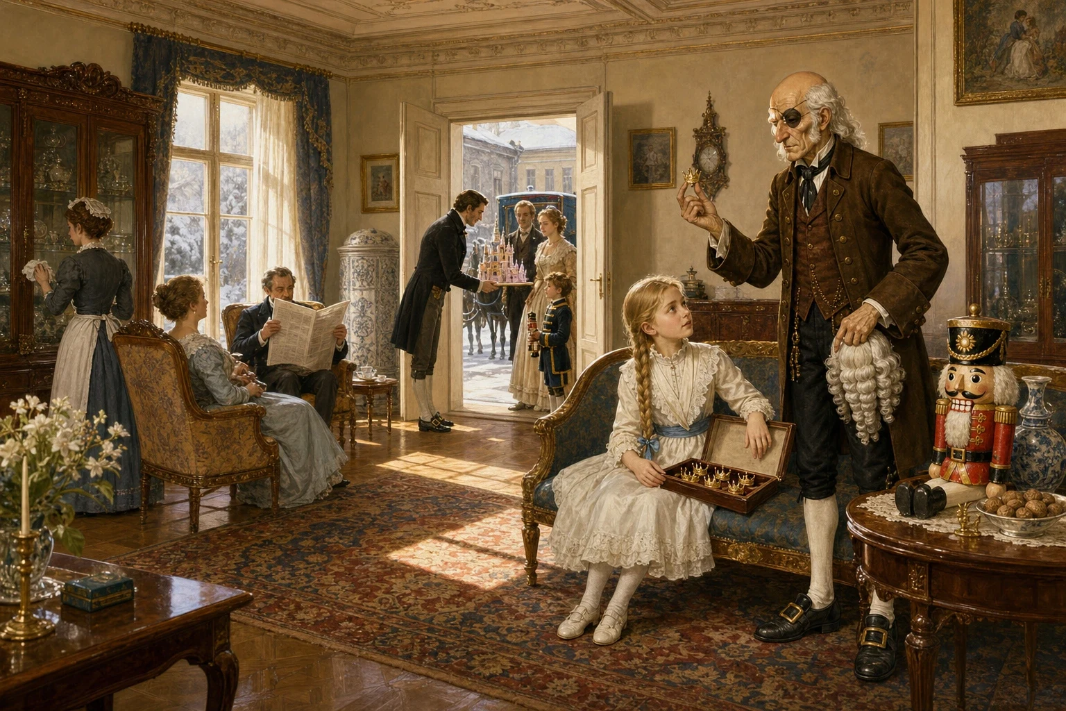 She woke on the sofa in the parlour with the winter sun on the carpet and her mother saying that she had been asleep for hours, and when she tried to tell them… She woke on the sofa in the parlour with the winter sun on the carpet and her mother saying that she had been asleep for hours, and when she tried to tell them…
