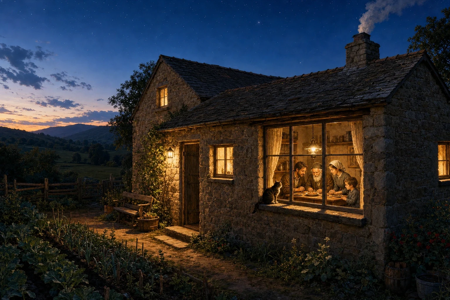 That same evening, the farmer and his wife went straight to the old grandfather, who was still sitting by the window with his wooden trough untouched on his… That same evening, the farmer and his wife went straight to the old grandfather, who was still sitting by the window with his wooden trough untouched on his…