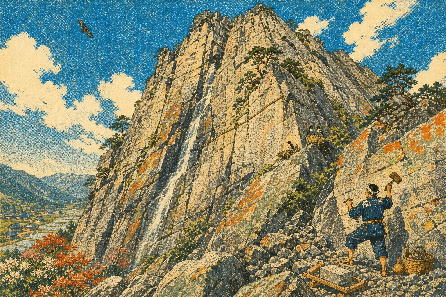So he was the rock. He was the mountain itself, grey and huge and cold, and the rain ran off him and the wind went round him and the sun beat on him and none of…