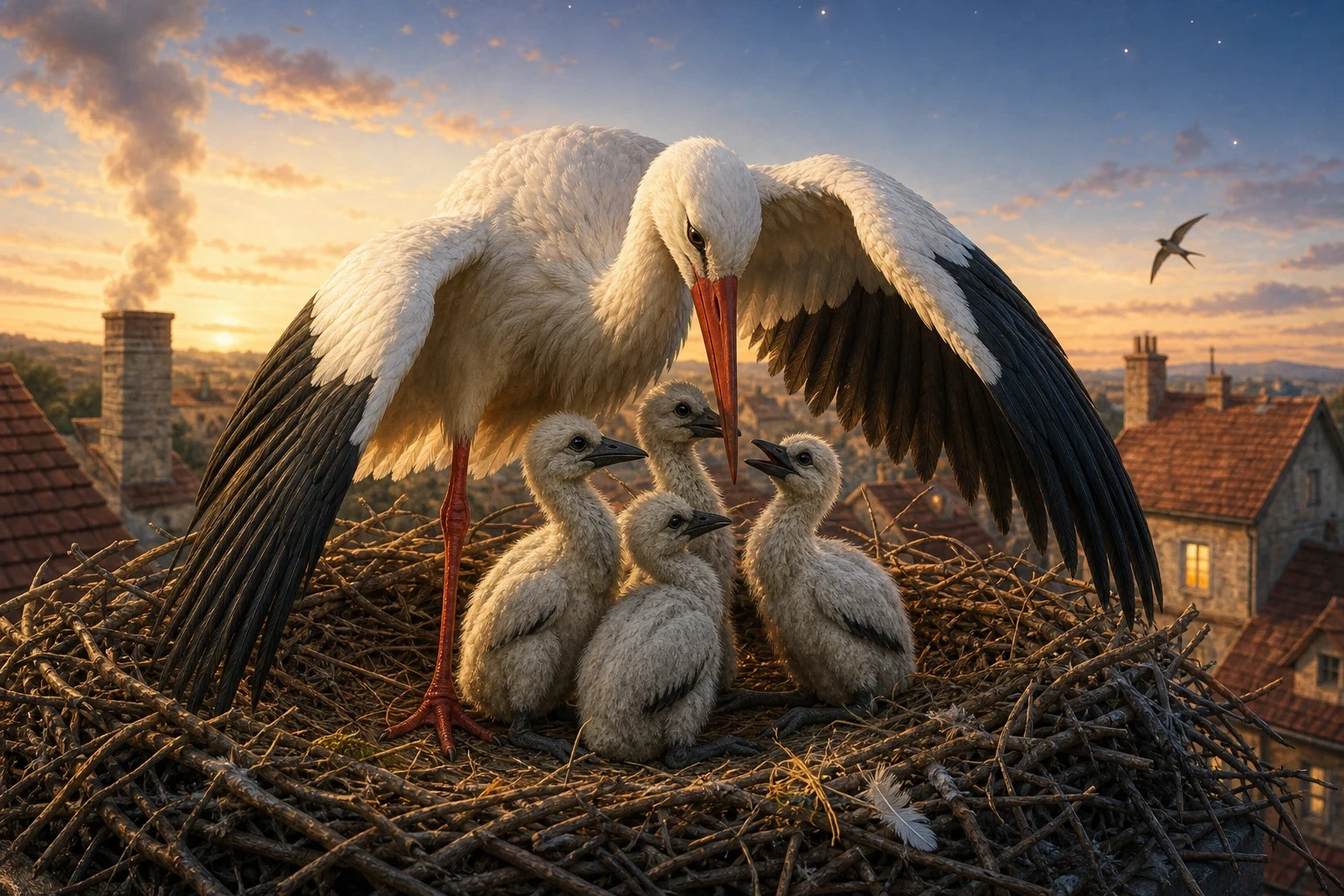 That evening the four young storks huddled close together in the nest, still upset about the song the boys had sung. "Why do they make fun of us?" one of them… That evening the four young storks huddled close together in the nest, still upset about the song the boys had sung. "Why do they make fun of us?" one of them…