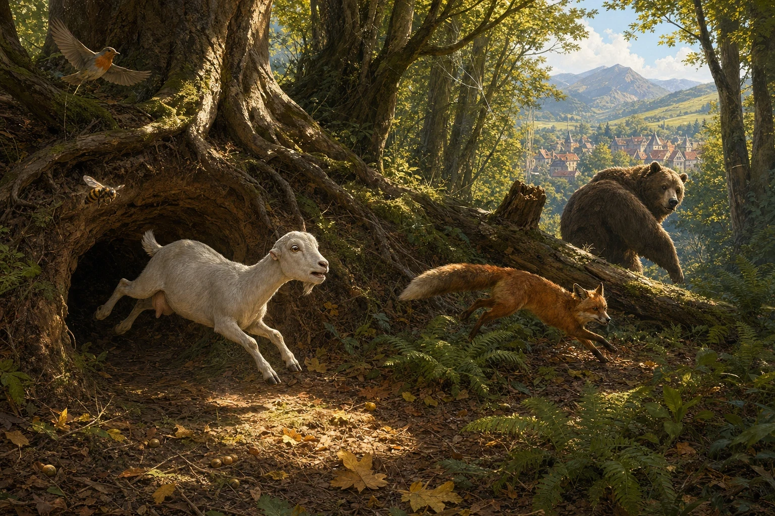 As for the goat — for a story is not finished until every creature in it is accounted for — this is what became of her. Ashamed of her bald bare head, she ran… As for the goat — for a story is not finished until every creature in it is accounted for — this is what became of her. Ashamed of her bald bare head, she ran…