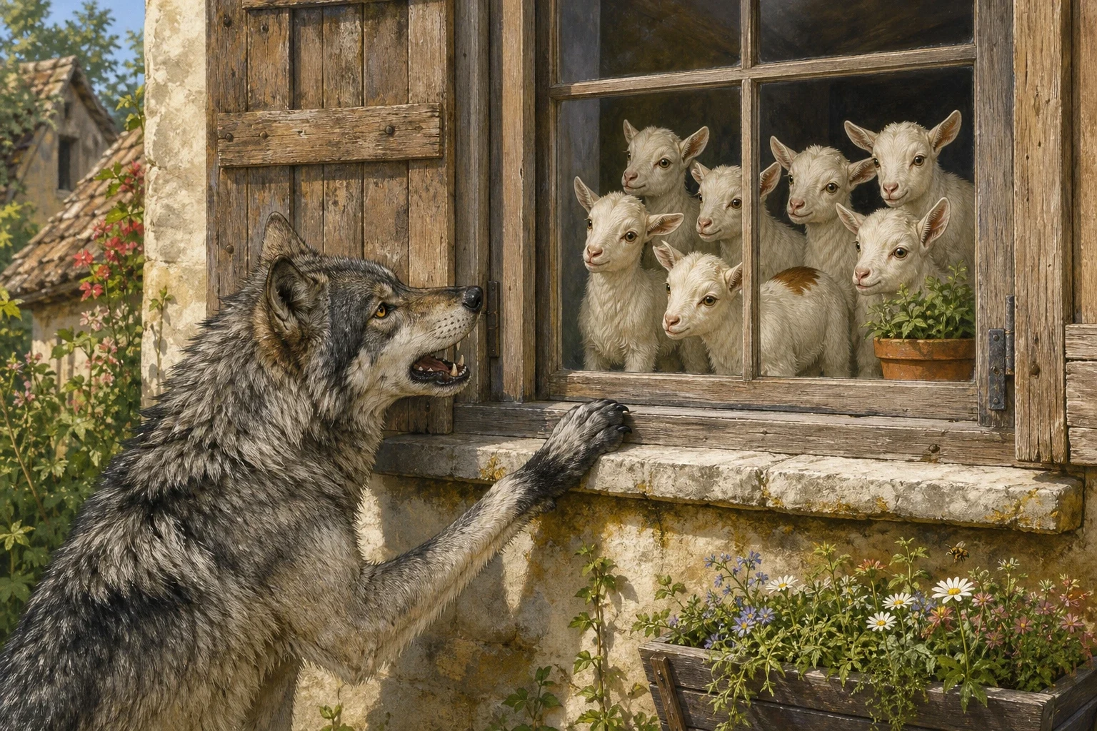 The Wolf and the Seven Young Kids — book cover — Wonder Tales The Wolf and the Seven Young Kids — book cover — Wonder Tales
